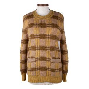 MARNI tan brown wool alpaca blend checkered sweater